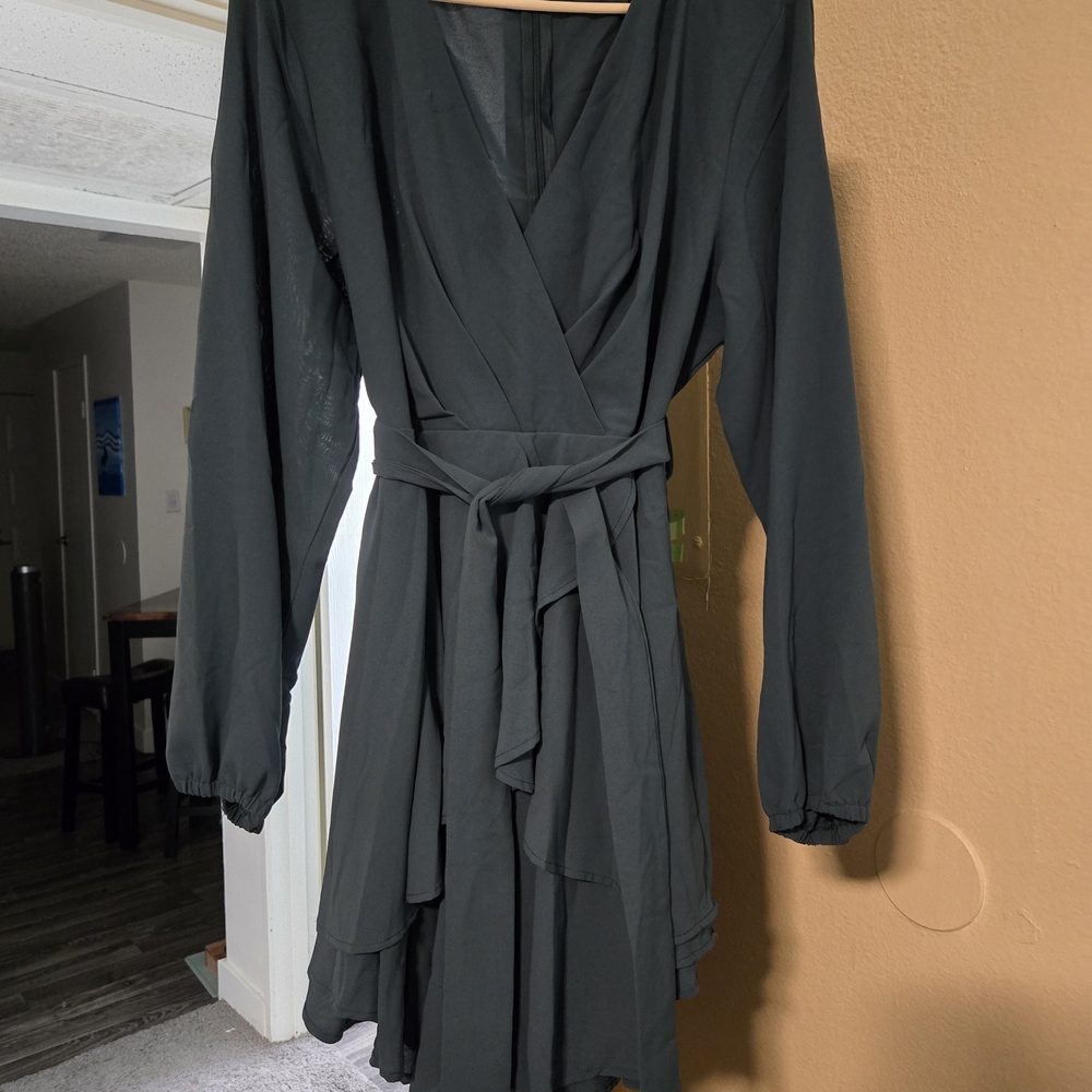 Elegant Black Wrap Dress